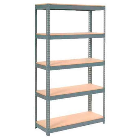 Global Industrial Extra Heavy Duty Shelving 48W x 12D x 96H With 5 Shelves, Wood Deck, Gry B2297318